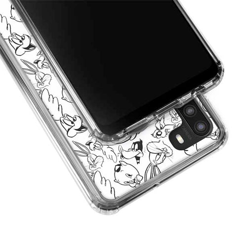 Looney Tunes Looney Squad Black and White Grid Galaxy A21 Clear Case