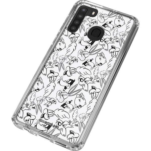 Looney Tunes Looney Squad Black and White Grid Galaxy A21 Clear Case