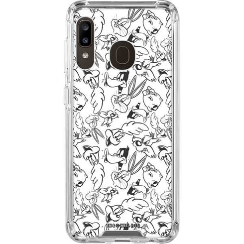Looney Tunes Looney Squad Black and White Grid Galaxy A30 Clear Case