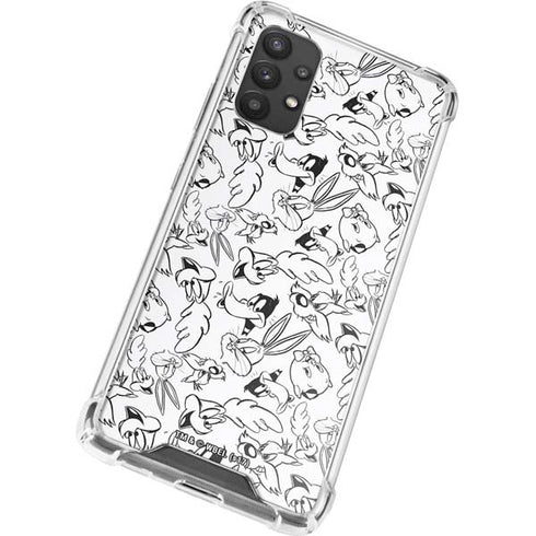 Looney Tunes Looney Squad Black and White Grid Galaxy A32 5G Clear Case