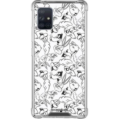 Looney Tunes Looney Squad Black and White Grid Galaxy A51 5G Clear Case