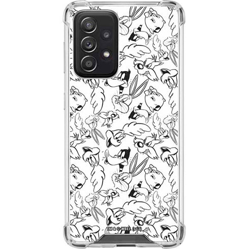 Looney Tunes Looney Squad Black and White Grid Galaxy A52 5G Clear Case
