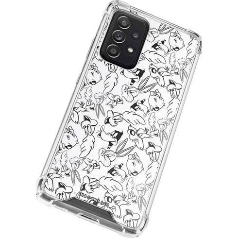 Looney Tunes Looney Squad Black and White Grid Galaxy A52 5G Clear Case