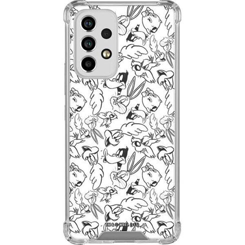 Looney Tunes Looney Squad Black and White Grid Galaxy A53 5G Clear Case