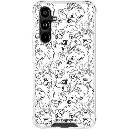 Looney Tunes Looney Squad Black and White Grid Galaxy A54 5G Clear Case