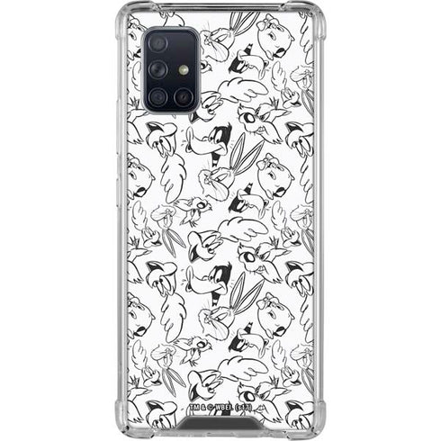 Looney Tunes Looney Squad Black and White Grid Galaxy A71 5G Clear Case