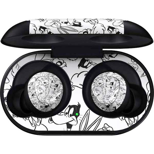 Looney Tunes Looney Squad Black and White Grid Galaxy Buds Skin