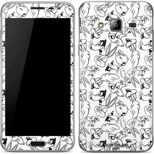 Looney Tunes Looney Squad Black and White Grid Galaxy J3 Skin