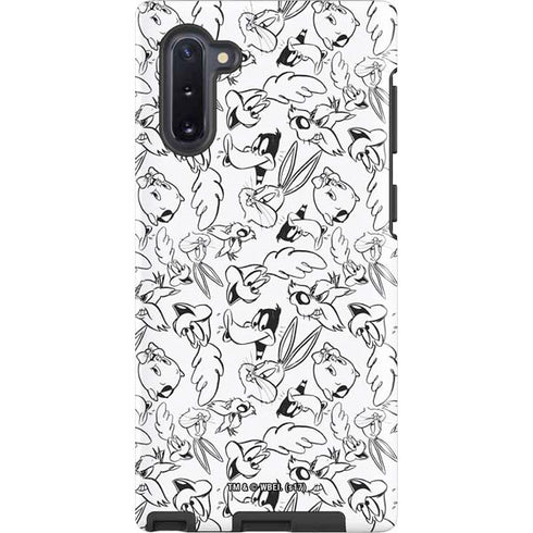 Looney Tunes Looney Squad Black and White Grid Galaxy Note 10 Pro Case