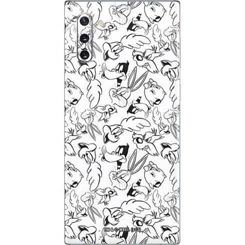Looney Tunes Looney Squad Black and White Grid Galaxy Note 10 Skin