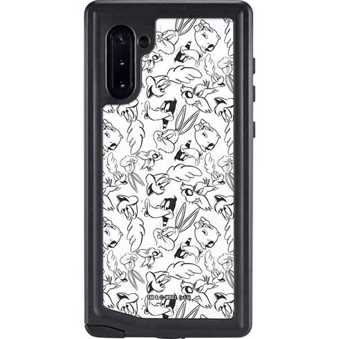 Looney Tunes Looney Squad Black and White Grid Galaxy Note 10 Waterproof Case