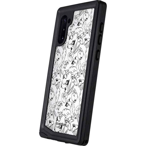Looney Tunes Looney Squad Black and White Grid Galaxy Note 10 Waterproof Case