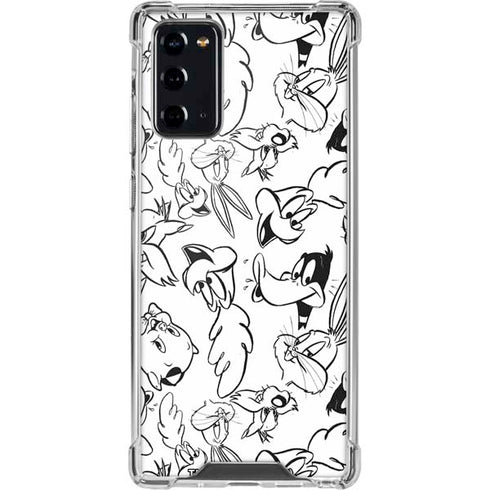 Looney Tunes Looney Squad Black and White Grid Galaxy Note20 5G Clear Case