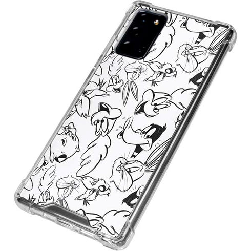 Looney Tunes Looney Squad Black and White Grid Galaxy Note20 5G Clear Case