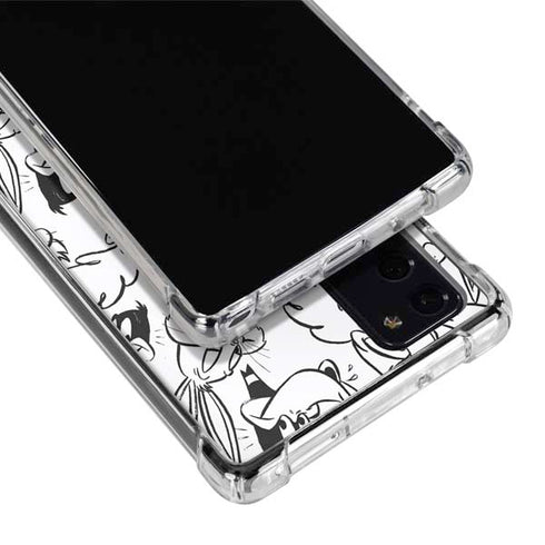 Looney Tunes Looney Squad Black and White Grid Galaxy Note20 5G Clear Case
