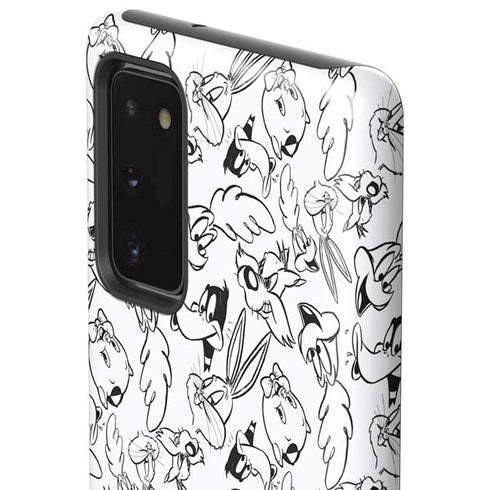 Looney Tunes Looney Squad Black and White Grid Galaxy Note20 5G Pro Case