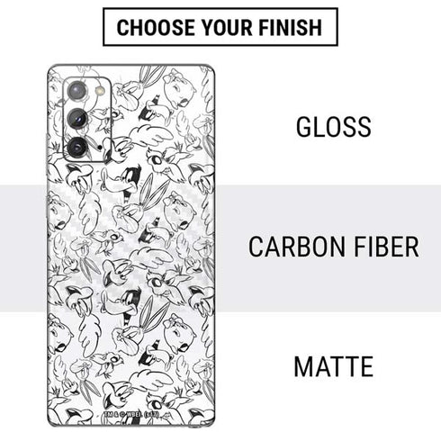 Looney Tunes Looney Squad Black and White Grid Galaxy Note20 5G Skin