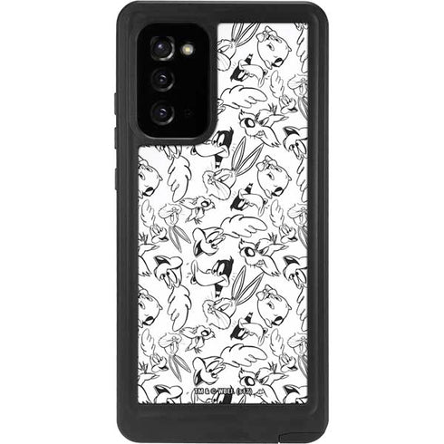 Looney Tunes Looney Squad Black and White Grid Galaxy Note20 5G Waterproof Case