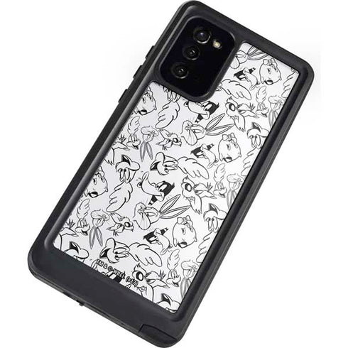 Looney Tunes Looney Squad Black and White Grid Galaxy Note20 5G Waterproof Case
