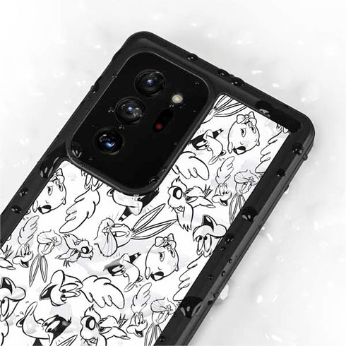 Looney Tunes Looney Squad Black and White Grid Galaxy Note20 Ultra 5G Waterproof Case