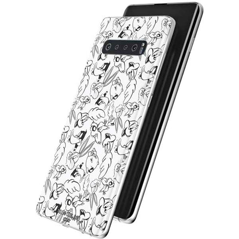 Looney Tunes Looney Squad Black and White Grid Galaxy S10 Plus Skin