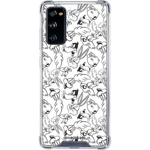 Looney Tunes Looney Squad Black and White Grid Galaxy S20 FE Clear Case