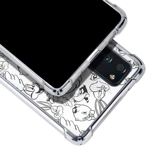 Looney Tunes Looney Squad Black and White Grid Galaxy S20 FE Clear Case