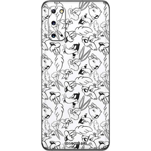 Looney Tunes Looney Squad Black and White Grid Galaxy S20 Skin