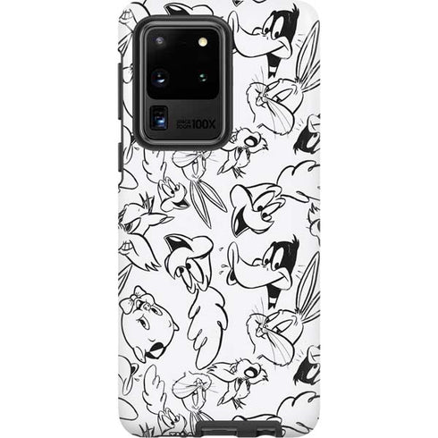 Looney Tunes Looney Squad Black and White Grid Galaxy S20 Ultra 5G Pro Case