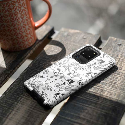 Looney Tunes Looney Squad Black and White Grid Galaxy S20 Ultra 5G Pro Case