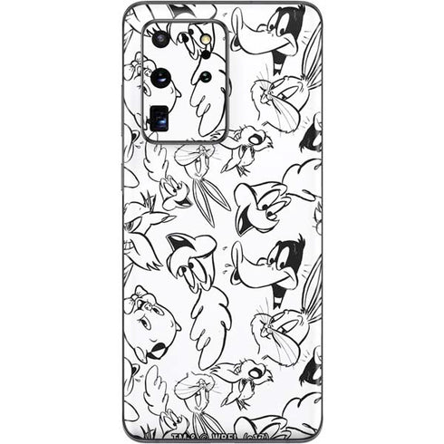 Looney Tunes Looney Squad Black and White Grid Galaxy S20 Ultra 5G Skin