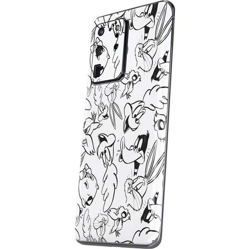 Looney Tunes Looney Squad Black and White Grid Galaxy S20 Ultra 5G Skin