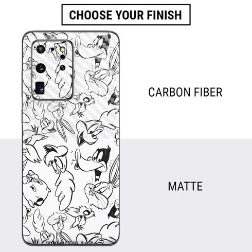 Looney Tunes Looney Squad Black and White Grid Galaxy S20 Ultra 5G Skin