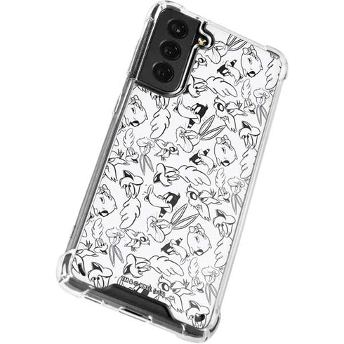 Looney Tunes Looney Squad Black and White Grid Galaxy S21 5G Clear Case