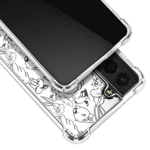 Looney Tunes Looney Squad Black and White Grid Galaxy S21 5G Clear Case
