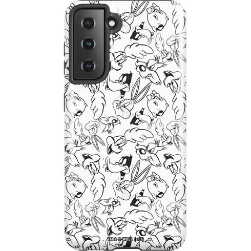 Looney Tunes Looney Squad Black and White Grid Galaxy S21 5G Pro Case
