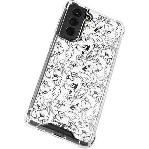 Looney Tunes Looney Squad Black and White Grid Galaxy S21 FE Clear Case
