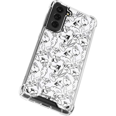 Looney Tunes Looney Squad Black and White Grid Galaxy S21 Plus 5G Clear Case