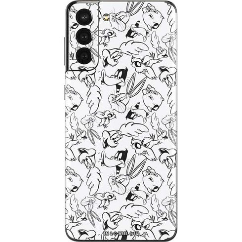 Looney Tunes Looney Squad Black and White Grid Galaxy S21 Plus 5G Skin