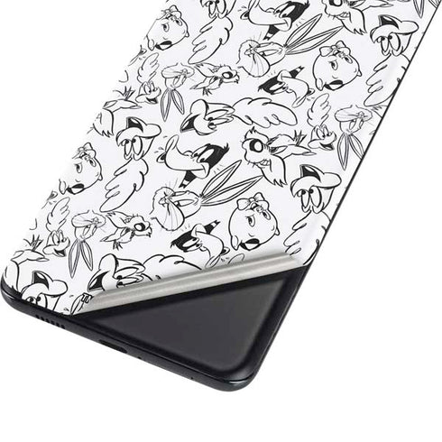 Looney Tunes Looney Squad Black and White Grid Galaxy S21 Plus 5G Skin