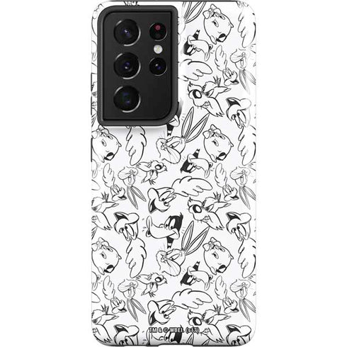 Looney Tunes Looney Squad Black and White Grid Galaxy S21 Ultra 5G Pro Case
