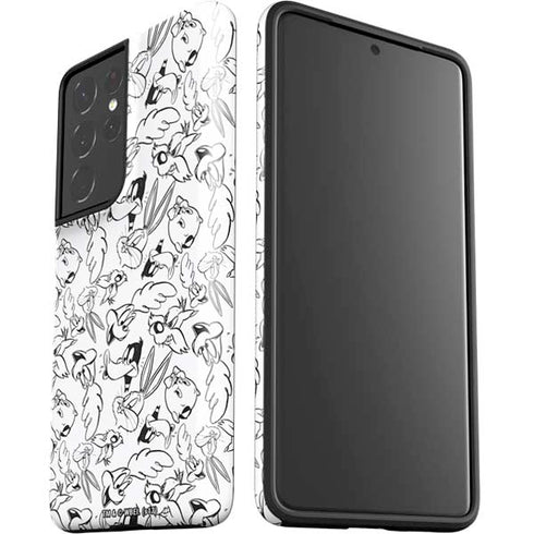 Looney Tunes Looney Squad Black and White Grid Galaxy S21 Ultra 5G Pro Case