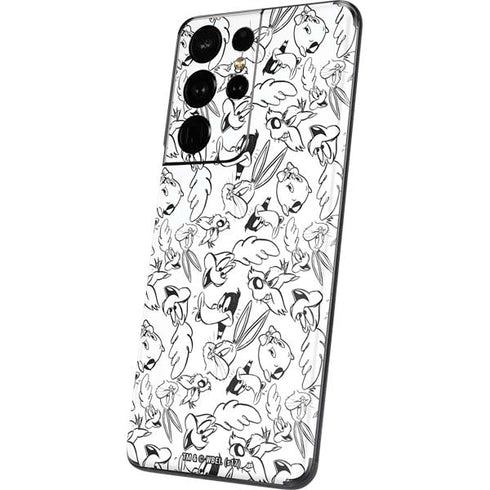 Looney Tunes Looney Squad Black and White Grid Galaxy S21 Ultra 5G Skin