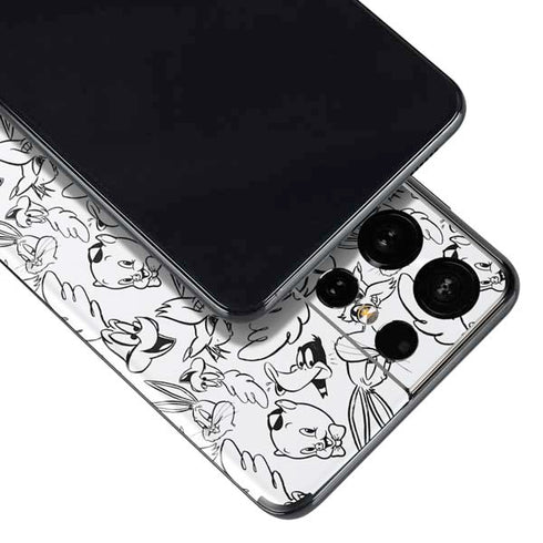 Looney Tunes Looney Squad Black and White Grid Galaxy S21 Ultra 5G Skin
