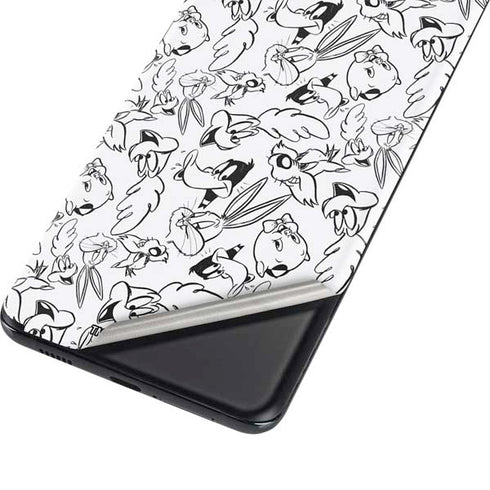 Looney Tunes Looney Squad Black and White Grid Galaxy S21 Ultra 5G Skin