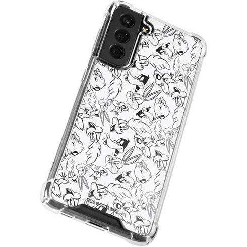 Looney Tunes Looney Squad Black and White Grid Galaxy S22 Clear Case