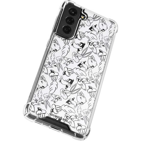 Looney Tunes Looney Squad Black and White Grid Galaxy S22 Plus Clear Case