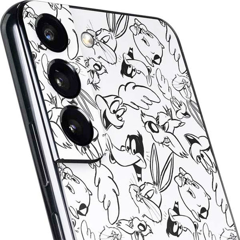 Looney Tunes Looney Squad Black and White Grid Galaxy S22 Plus Skin