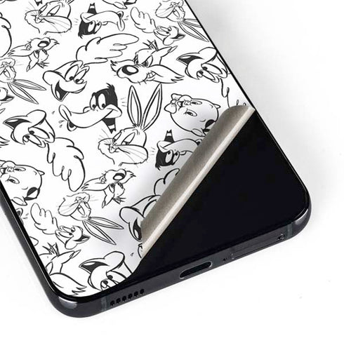 Looney Tunes Looney Squad Black and White Grid Galaxy S22 Plus Skin