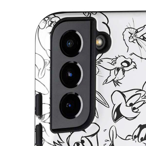 Looney Tunes Looney Squad Black and White Grid Galaxy S22 Pro Case